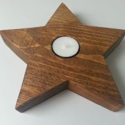 Waxinelichthouder Kerstster Maxi van Steigerhout in Old-Brown